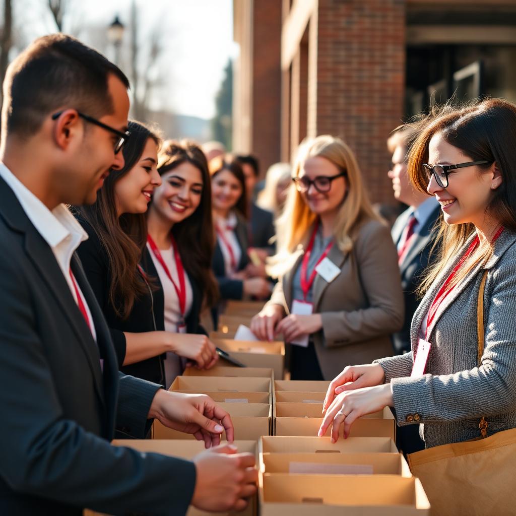 Members volunteering at a charity event